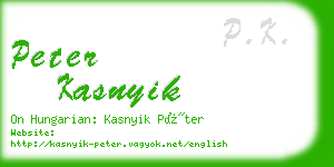 peter kasnyik business card